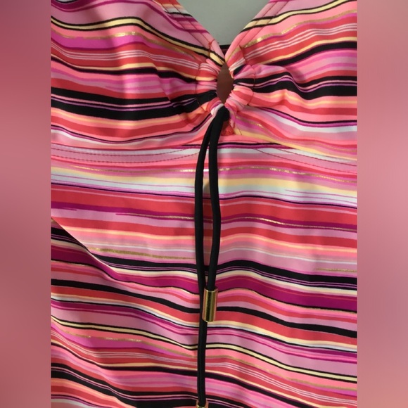 Vibrant Striped Bikini Tankini Top - Picture 2 of 4